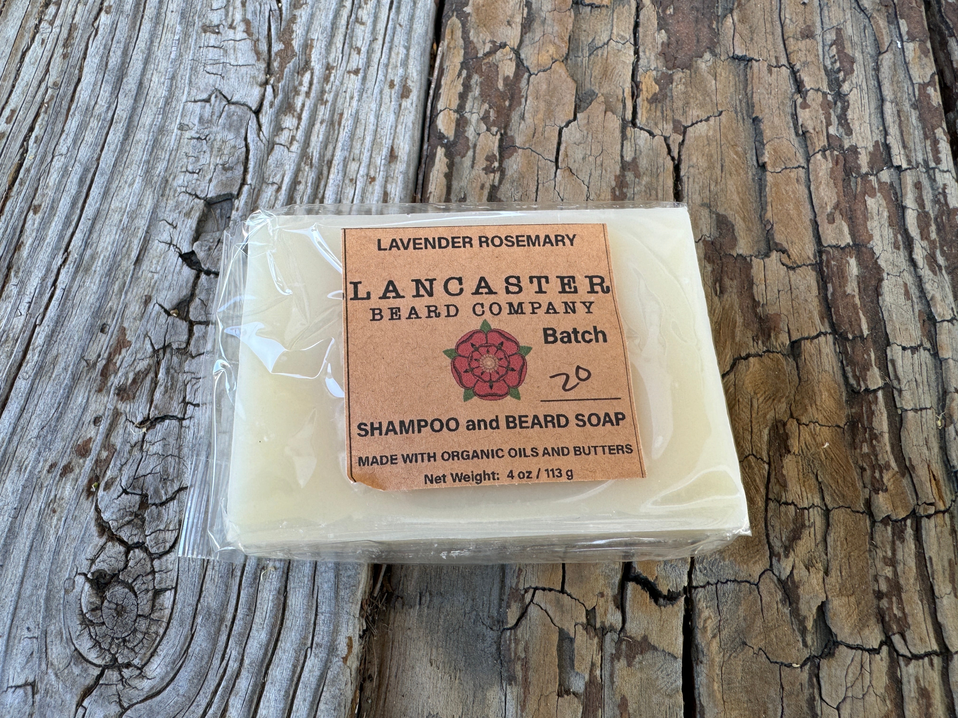 Lavender Rosemary Beard Soap/Shampoo/Face Wash/Shave Soap, Made with Organic Oils and Butters