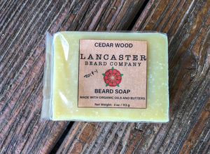 Cedar Wood Beard Soap/Shampoo/Face Wash/Shave Soap, Made with Organic Oils and Butters