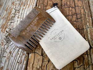 Branded Sandalwood Beard Comb With Muslin Bag
